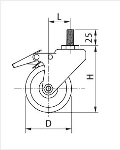 螺桿腳輪側面圖